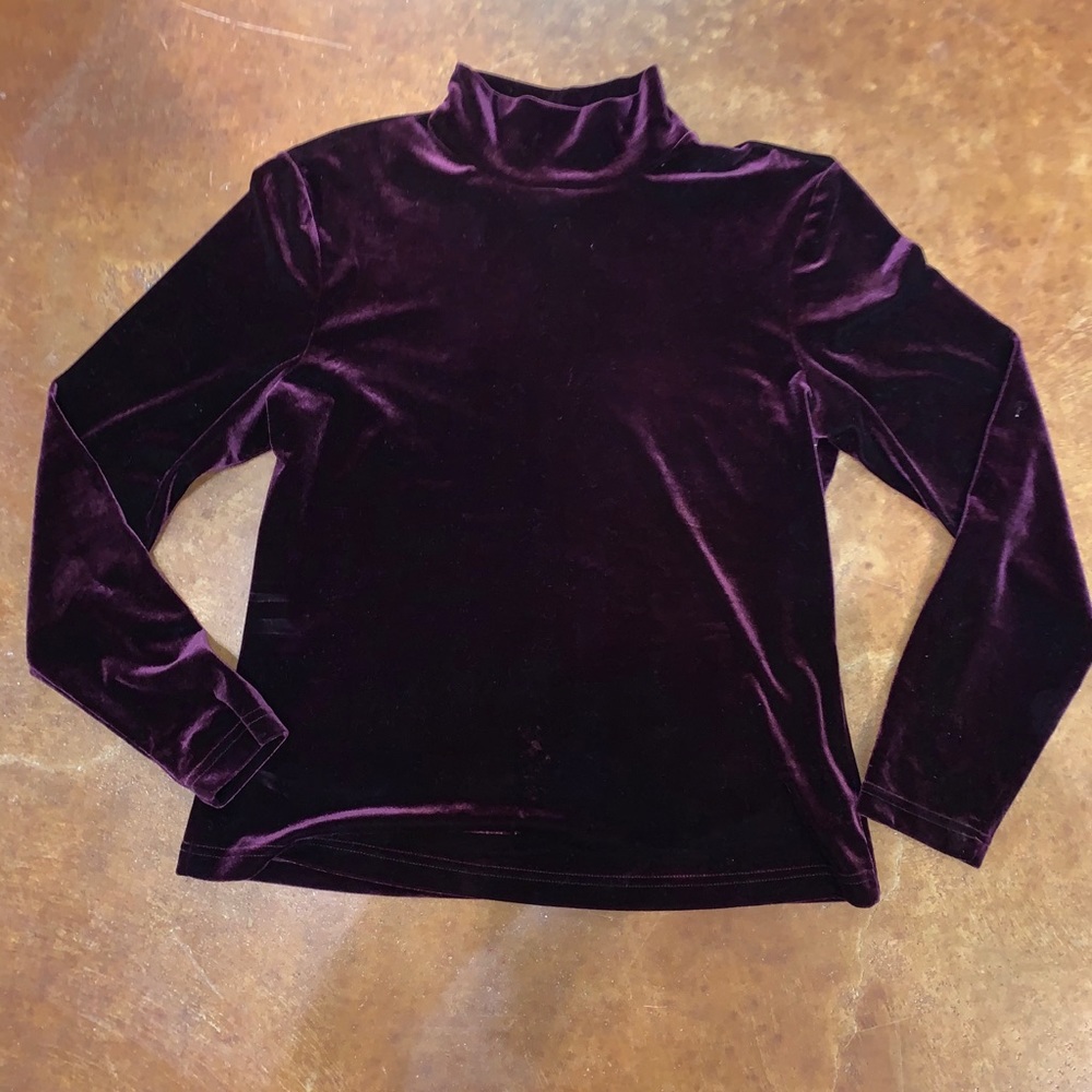 Vintage maroon velvet turtle neck
